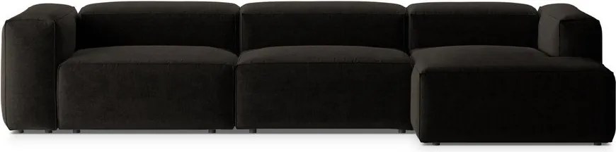 Черен ъглов диван (десен ъгъл) Bergamo – Cosmopolitan Design