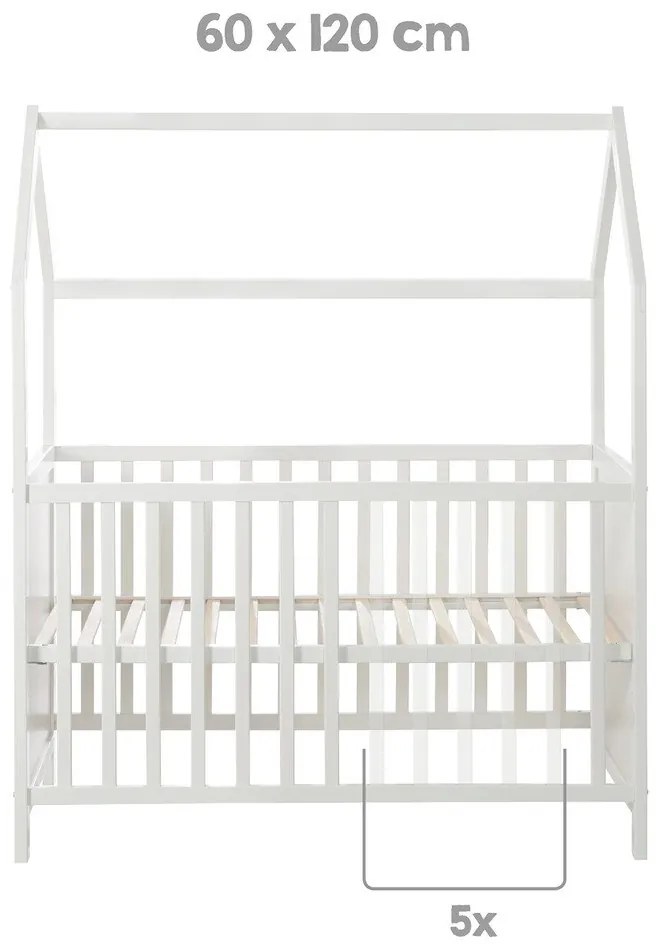 Бяло детско легло 60x120 cm - Roba