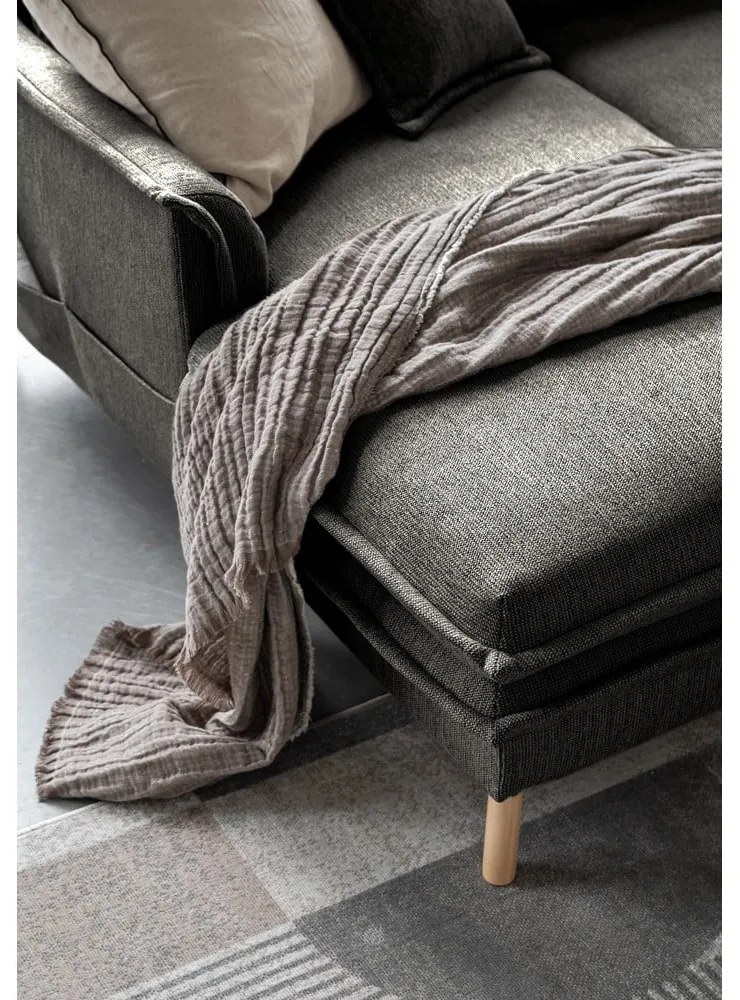 Тъмносив разтегателен ъглов диван (десен ъгъл/"U" форма) Charming Charlie – Miuform