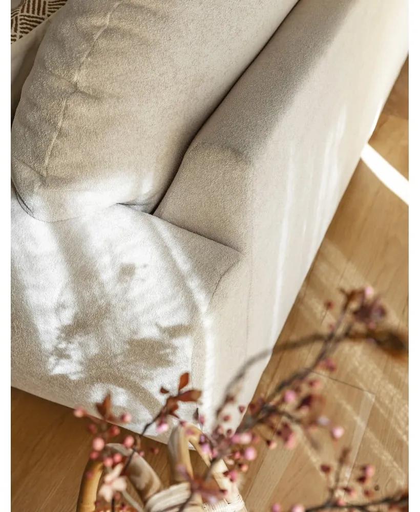 Кремав ъглов разтегателен диван (ляв ъгъл) с подложка за крака Comfy Claude - Miuform