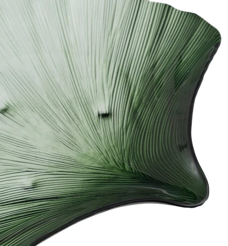 Стъклен декоративен поднос 31x33 cm Gingko – Ixia