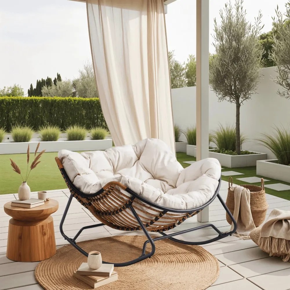 Удобен люлеещ се стол ELTON béžová