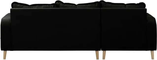 Черен ъглов диван (ляв ъгъл) Beata - Ropez