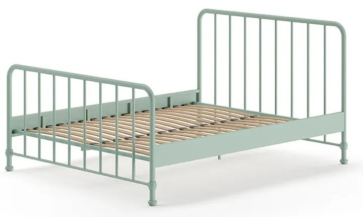 Зелено метално двойно легло 160x200 cm с включена подматрачна рамка BRONXX – Vipack
