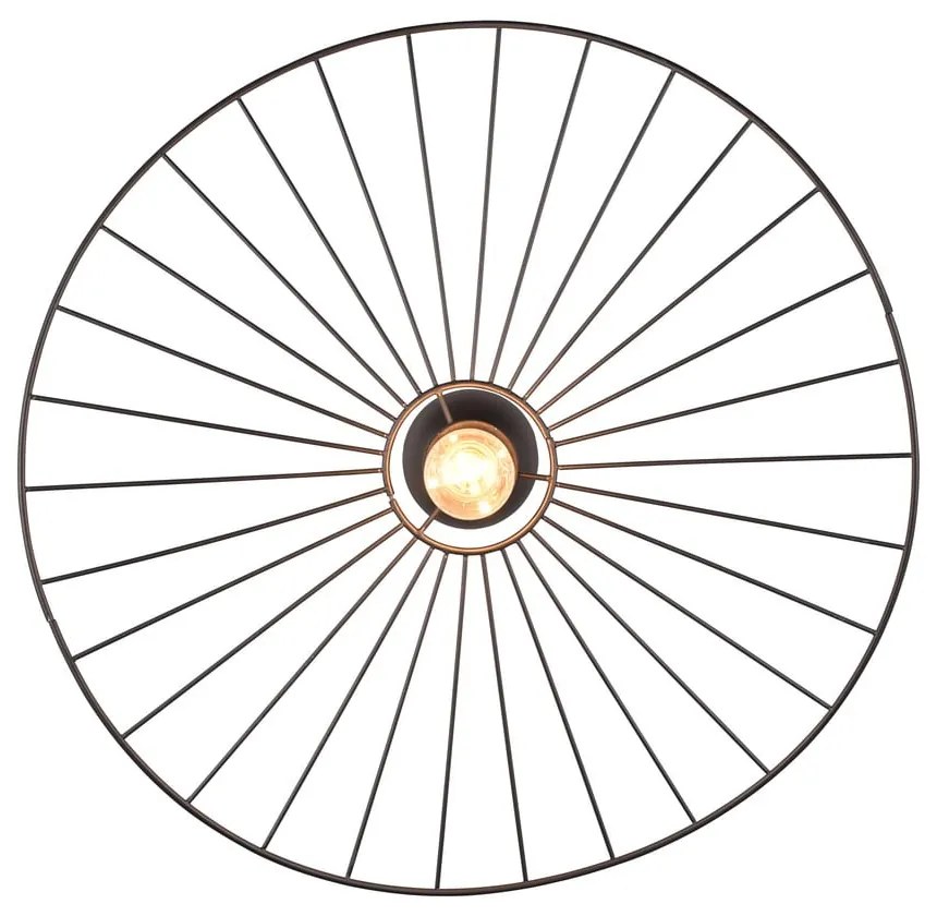 Матово черно таванно осветително тяло ø 60 cm Chapeau - Reality