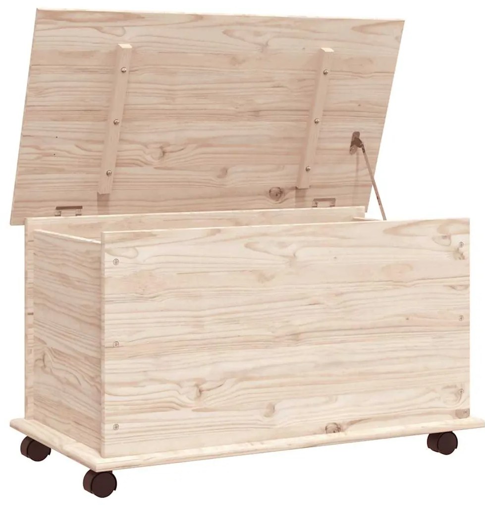 353927 vidaXL Сандък за съхранение с колелца ALTA 73x39,5x43 см бор масив