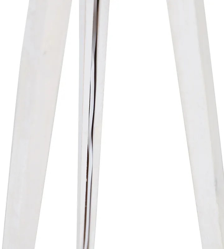 Подова лампа триножник бяла с текстилен абажур тъмнозелен 50 см - Tripod Classic