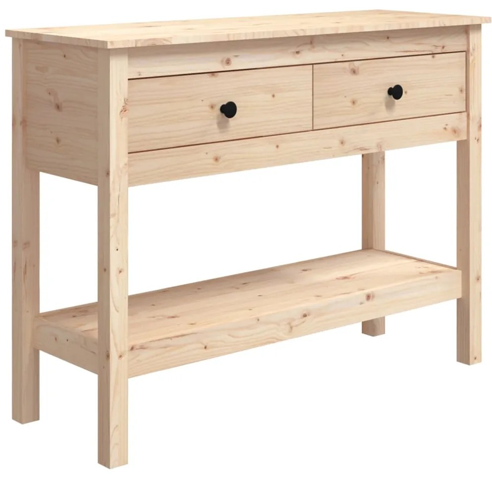 814624 vidaXL Конзолна маса 100x35x75 см борово дърво масив