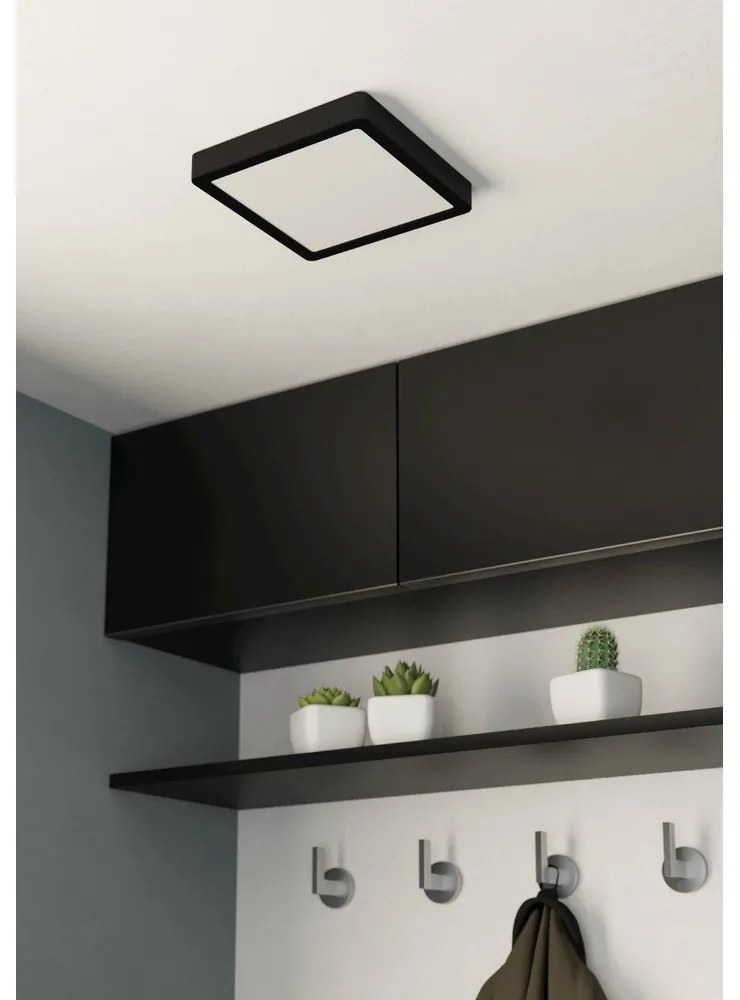 Черно LED осветително тяло за таван 21x21 cm FUEVA 5 – EGLO