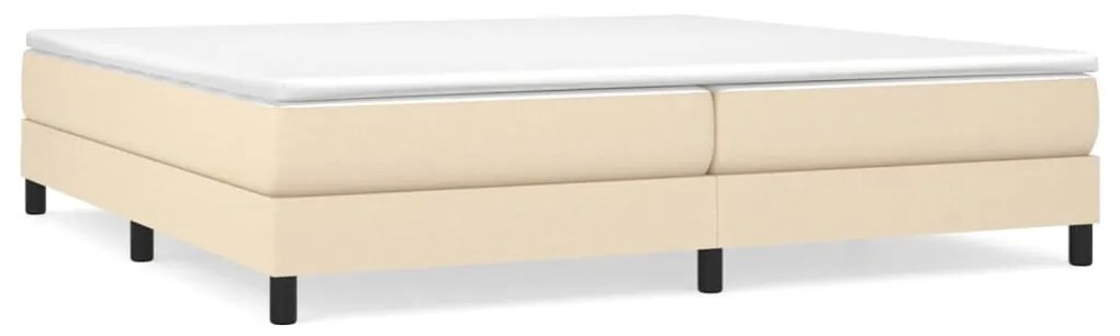 3120545 vidaXL Рамка за легло с пружини, кремава, 200x200 см, плат