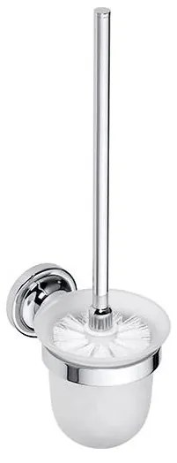 Тоалетна четка WC 11x37,5 cm сребърна/бяла