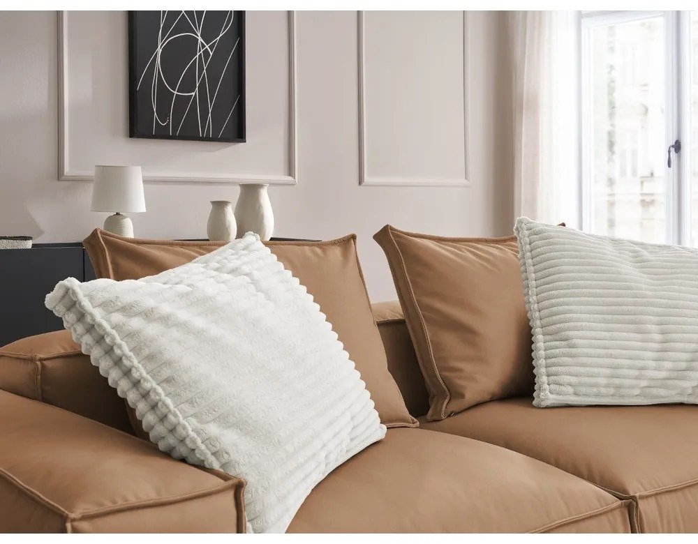 Кафяв диван от изкуствена кожа 260 cm Boheme – Bobochic Paris