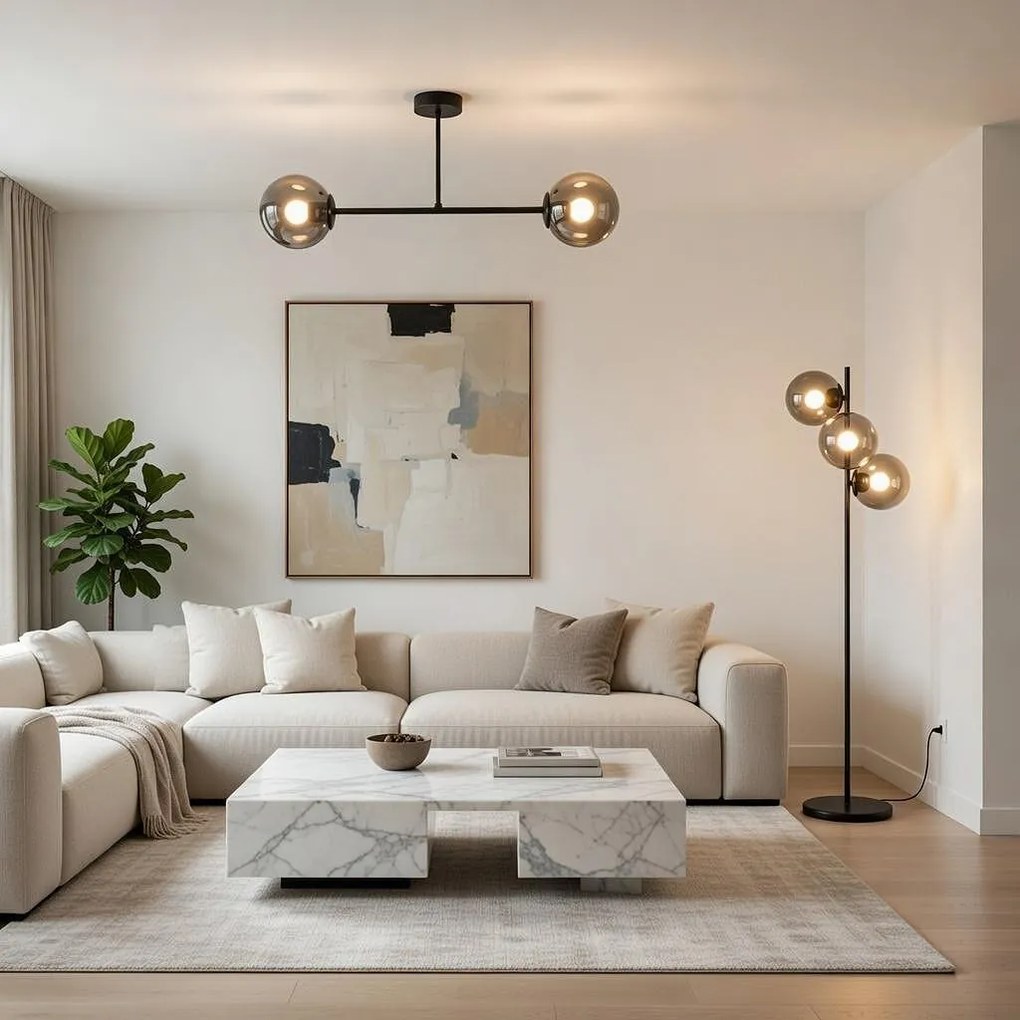 Лампион ФИОРЕ, черен/сив, 3xE27