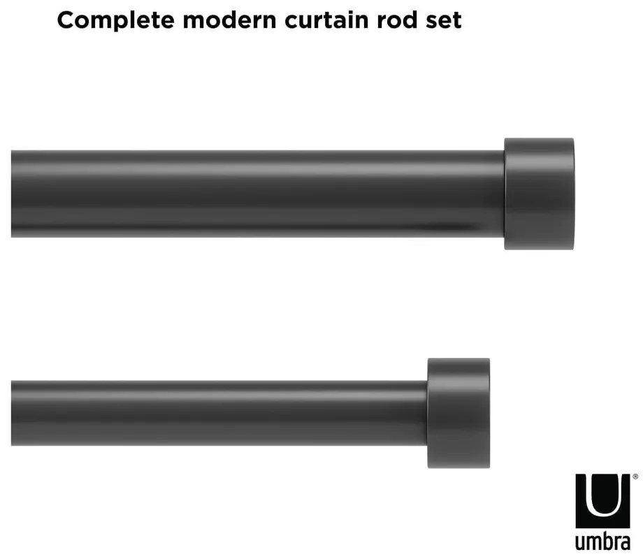 Стоманен разтегателен двоен корниз 91 - 168 cm Cappa - Umbra