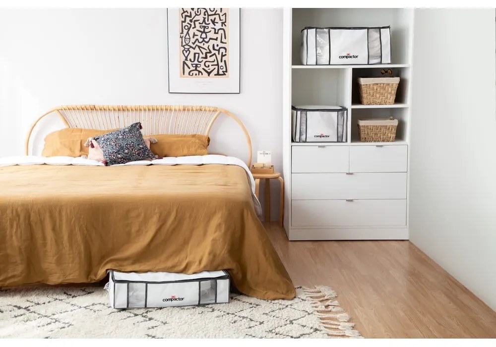 Вакуумна/подсилена текстилна кутия за съхранение на дрехи 65x45x27 cm Life – Compactor