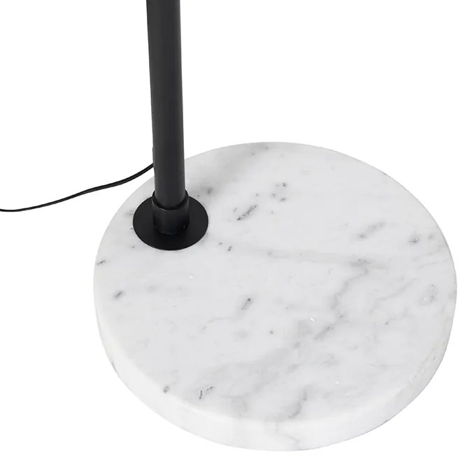 Модерна дъгова лампа черна с бяла регулируема - XXL