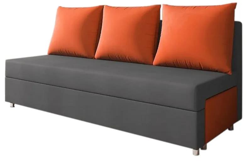 Тапициран диван LISA, сиво+оранжево(alova 48/alova 50)