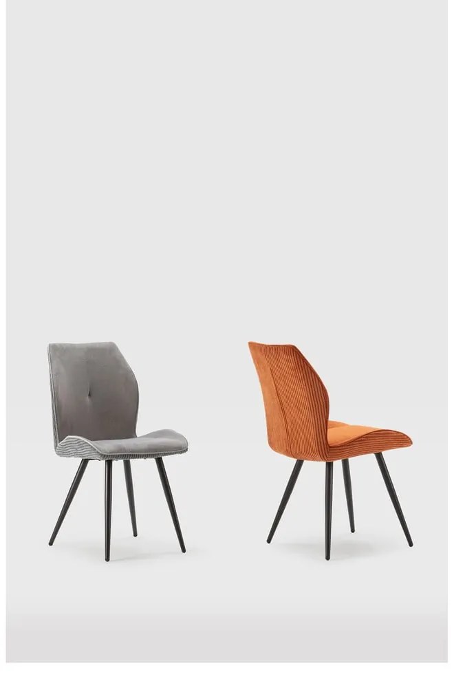 Оранжеви велурени трапезни столове в комплект 2 бр. Adaya – Marckeric