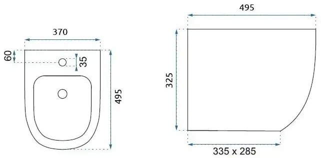 Комплект тоалетна чиния Rea WC CARLO Mini Flat + bidet CARLO Mini White Gold Edge