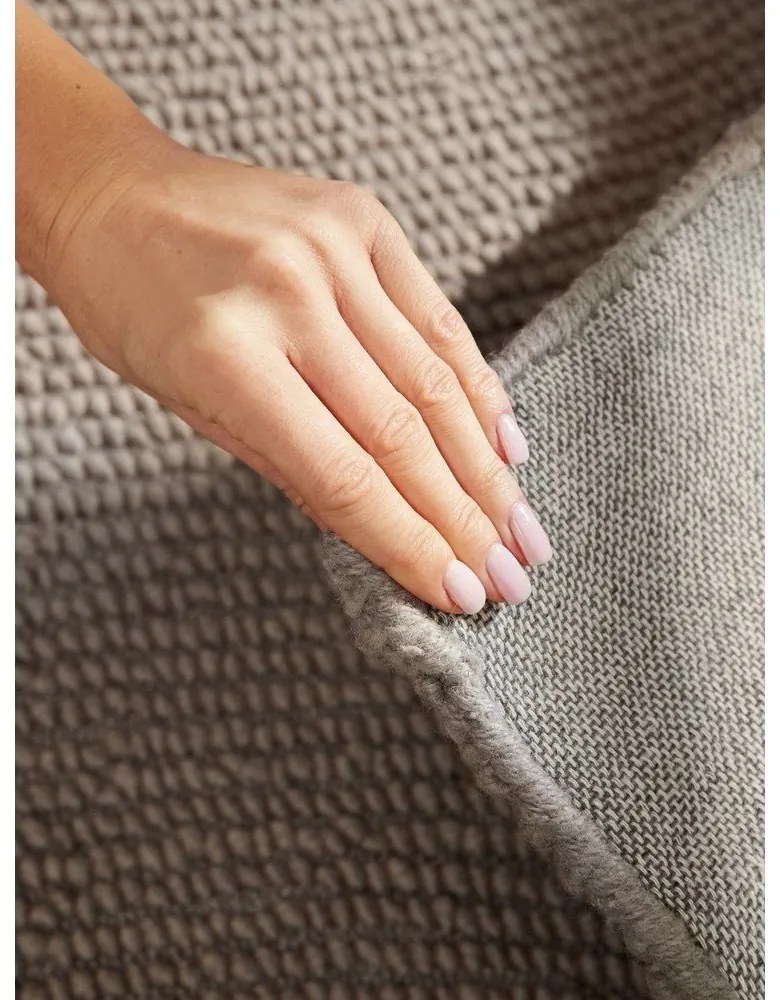 Ръчно изработена вълнена пътека кафяво-сива 80x300 cm Eleni Taupe – Hanse Home