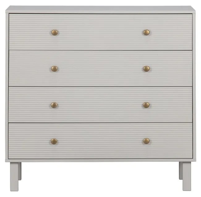 Светлосив нисък скрин от борова дървесина 94x91 cm Madu - WOOOD