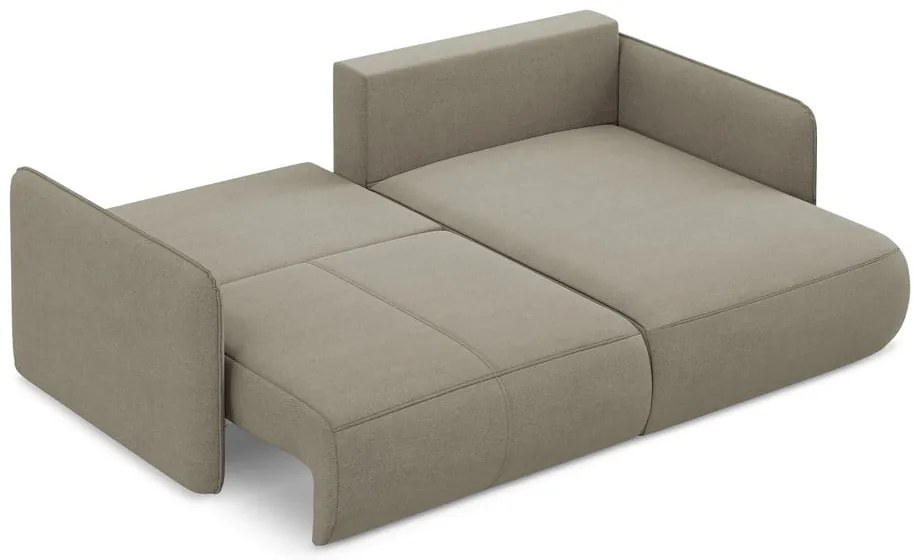 Бежов разтегателен ъглов диван с място за съхранение (десен ъгъл) Nanea – Makamii