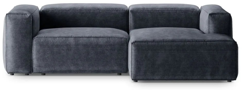 Сиво-син ъглов диван от рипсено кадифе (десен ъгъл) Bergamo – Cosmopolitan Design
