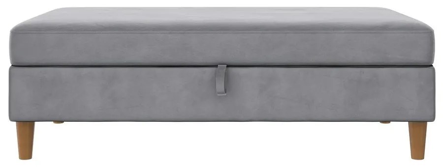 Светлосива кадифена табуретка Lilly – Støraa