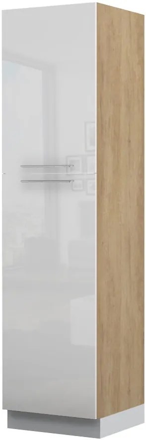 Висок подов шкаф Raval K23-60-2KF-Oak - White glossy