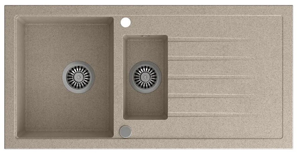 Sapho - Кухненска мивка 100x50 cm гранит/бежова