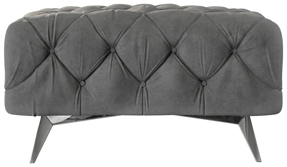 Сива кадифена табуретка Chelsea – Ropez