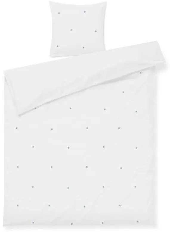 Бяло единично спално бельо от памук перкал 140x200 cm Daisy – JUNA
