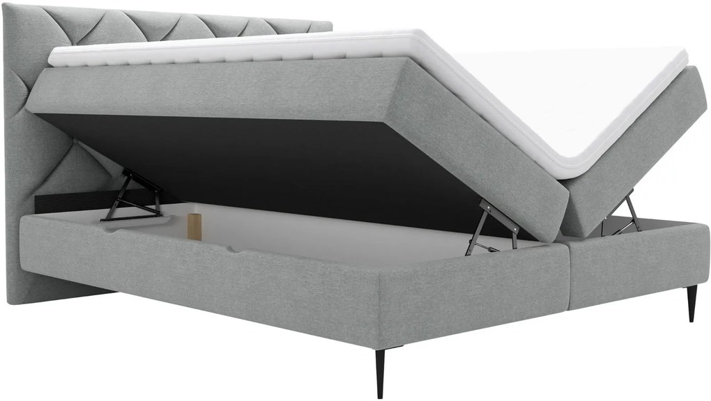 Облечено легло Letra-Тъмно сиво-140 x 200