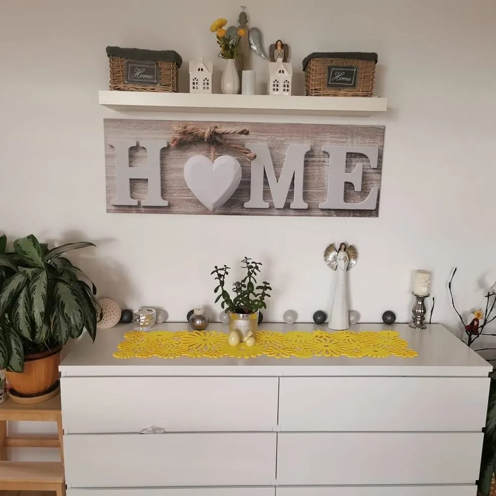 Картина на платно – С надпис Home във винтидж вариант