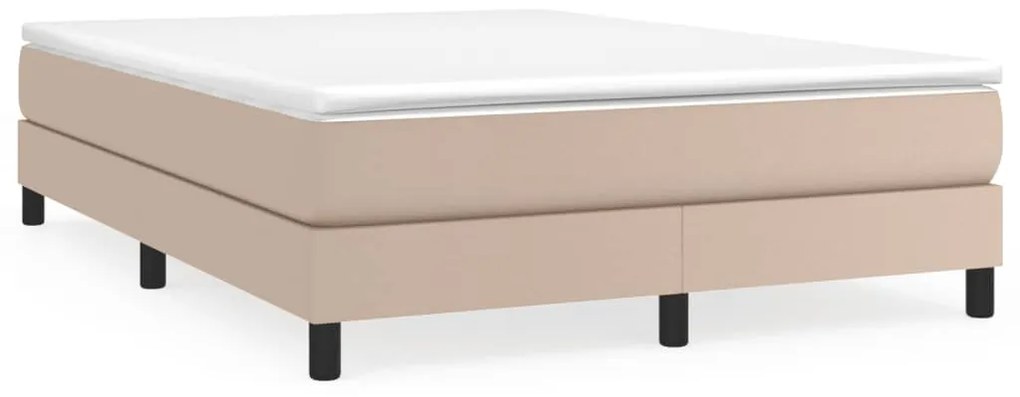3120705 vidaXL Рамка за легло с пружини, капучино, 140x200 см, изкуствена кожа