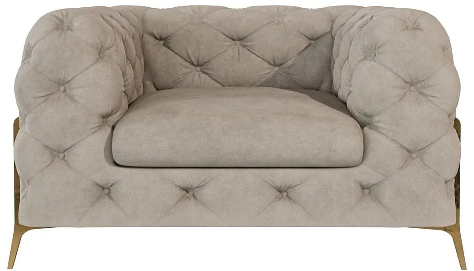 Сиво-бежово кадифено кресло Chelsea Bis – Ropez