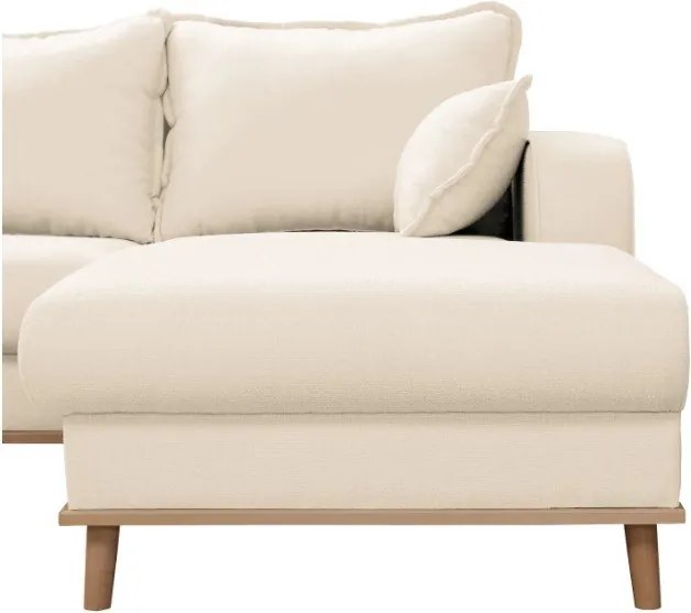 Кремав ъглов диван (десен ъгъл) Beata - Ropez