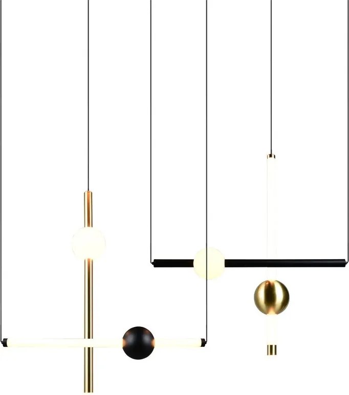 Черно/ в златист цвят LED затъмняващо се висящо осветително тяло Melita – Trio