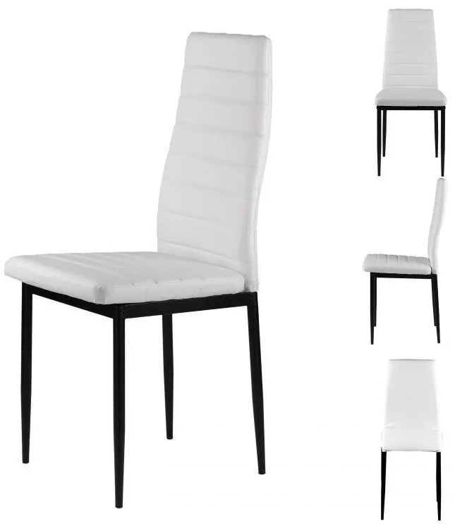 Комплект от 4 елегантни стола в бял цвят с вечен дизайн