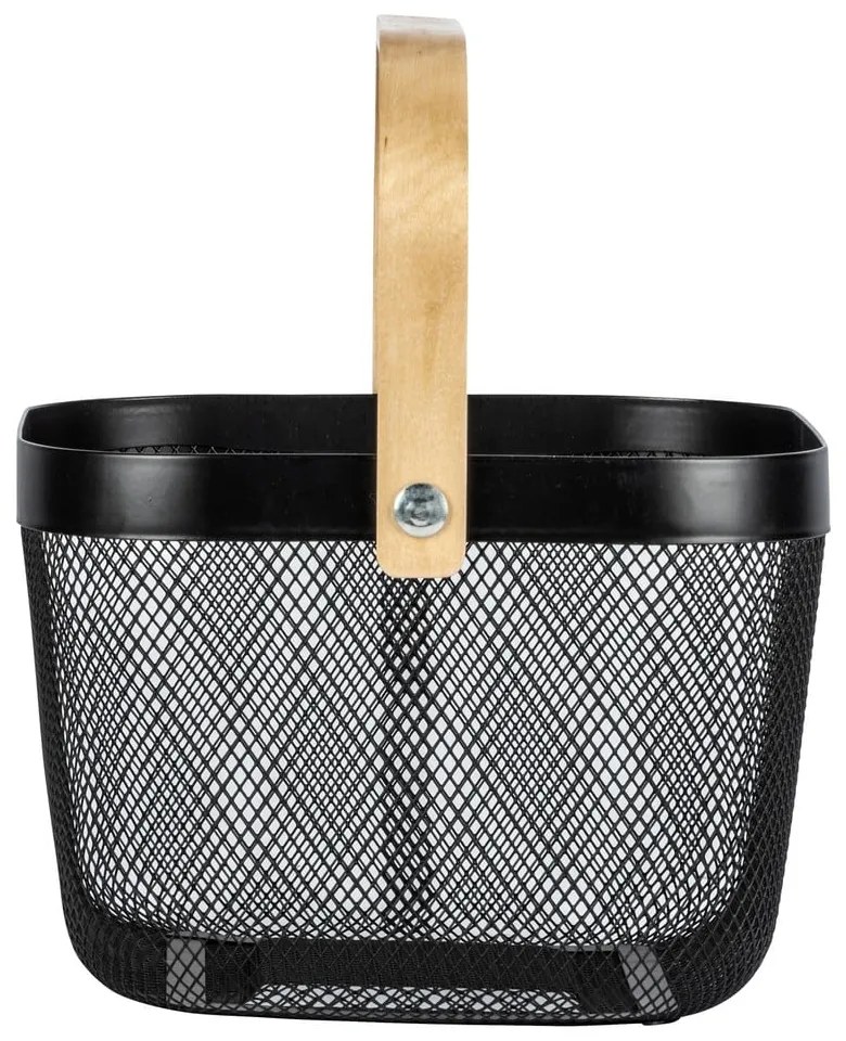 Черен органайзер за баня с бамбукова дръжка Bambusa - Wenko