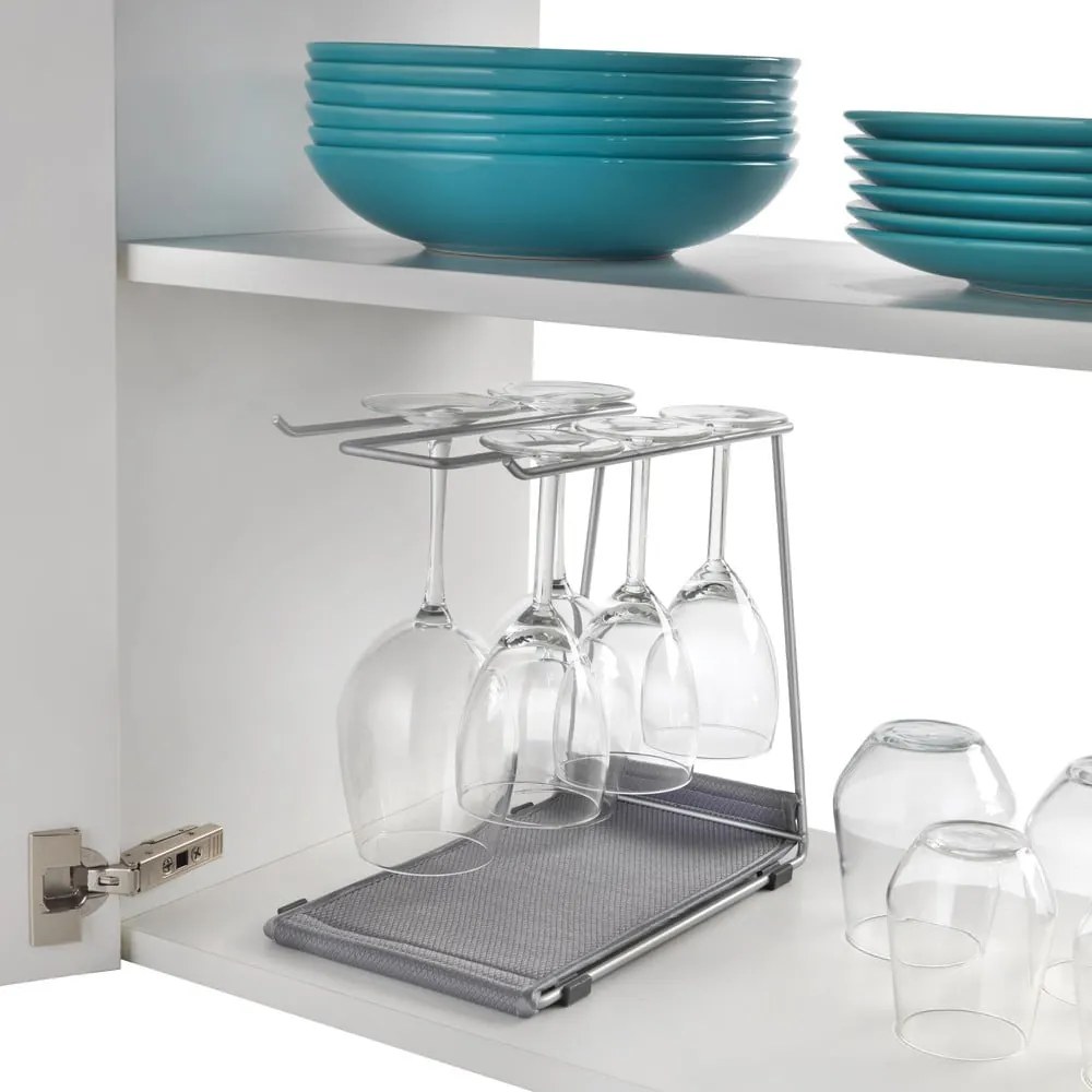 Стоманен държач за чаши за вино в сребристо Calix - Metaltex