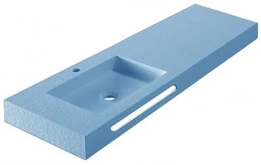 Мивка за баня  " RESIN POLY MARBLE" ICC 12046BL/L, стенен монтаж, смола, син мат, 120x46см