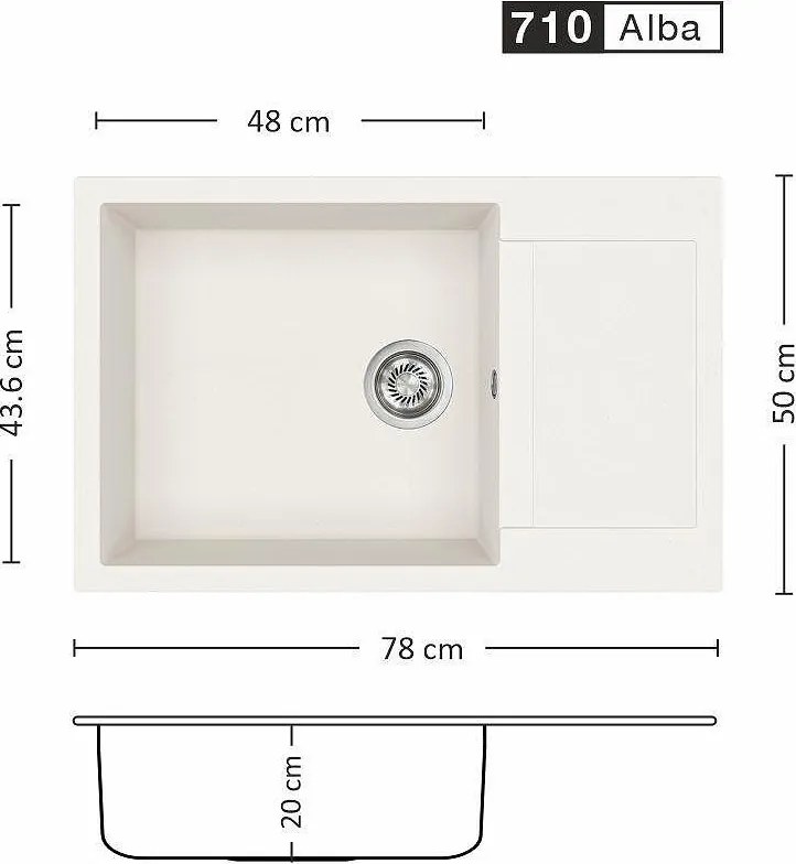 Eurolux FERETA BB 78.1 SI Композитна мивка за вграждане