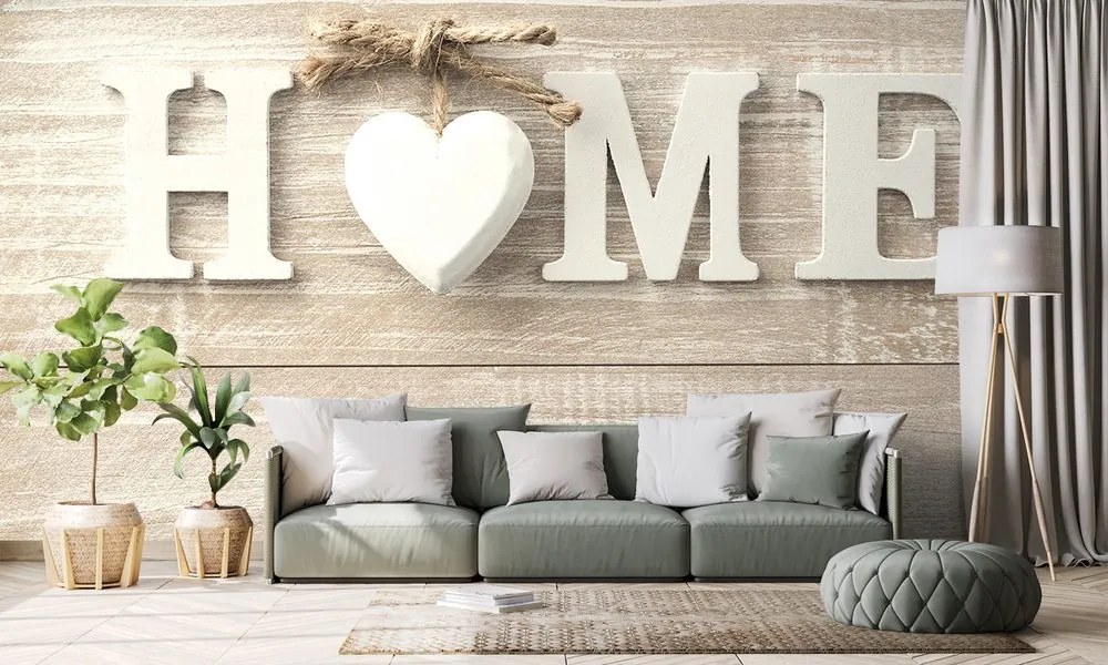Самозалепващ тапет – С надпис Home във винтидж стил