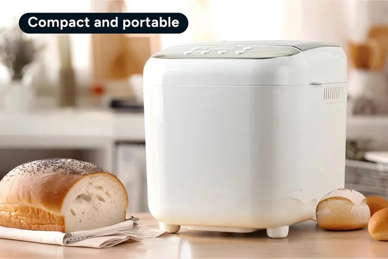 Втора ръка: Хлебопекарна Crown CBM-6511, 600W, 1l, 19 програми, Таймер, LCD дисплей, Памет, Бял