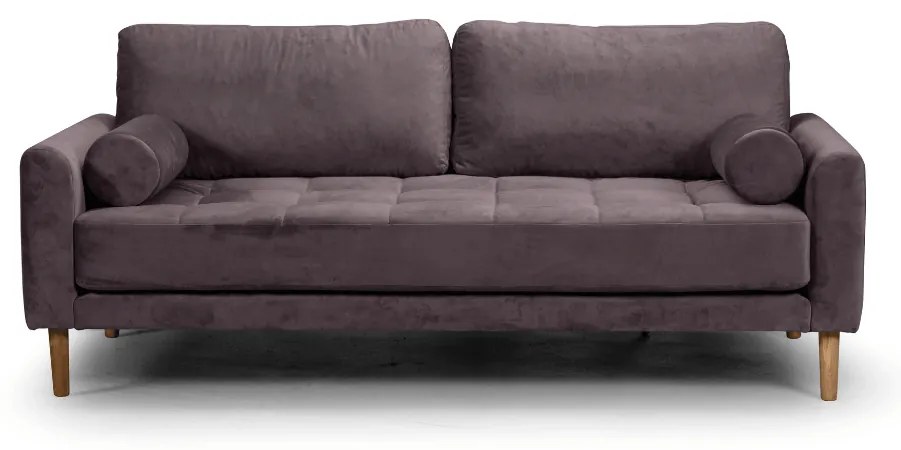 Двуместен диван Midcentury в кафяво кадифе, 180/93/66 см
