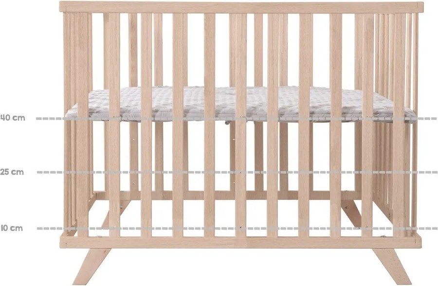 Кошара за игра от масивен бук с регулируема височина 75x100 cm в естествен цвят Lil Planet – Roba