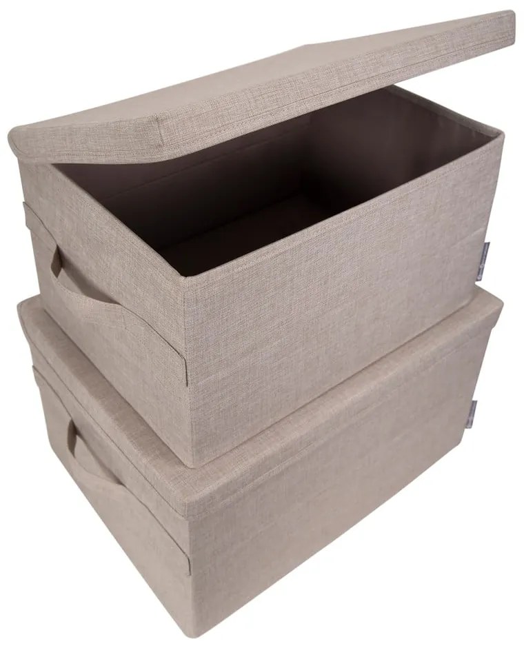 Бежова текстилна кутия за съхранение с капак 34x45x25 cm Soft Storage – Bigso Box of Sweden