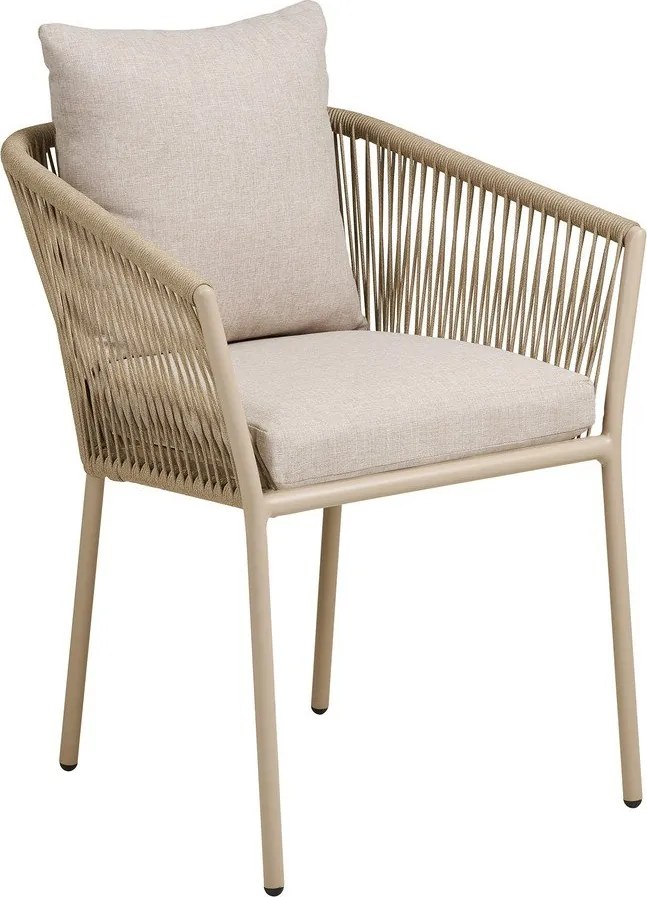 Бежов градински стол метален/подплатен Salerno – House Nordic