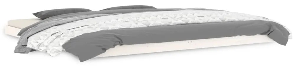 823425 vidaXL Рамка за легло, бяла, 200x200 см, бор масив